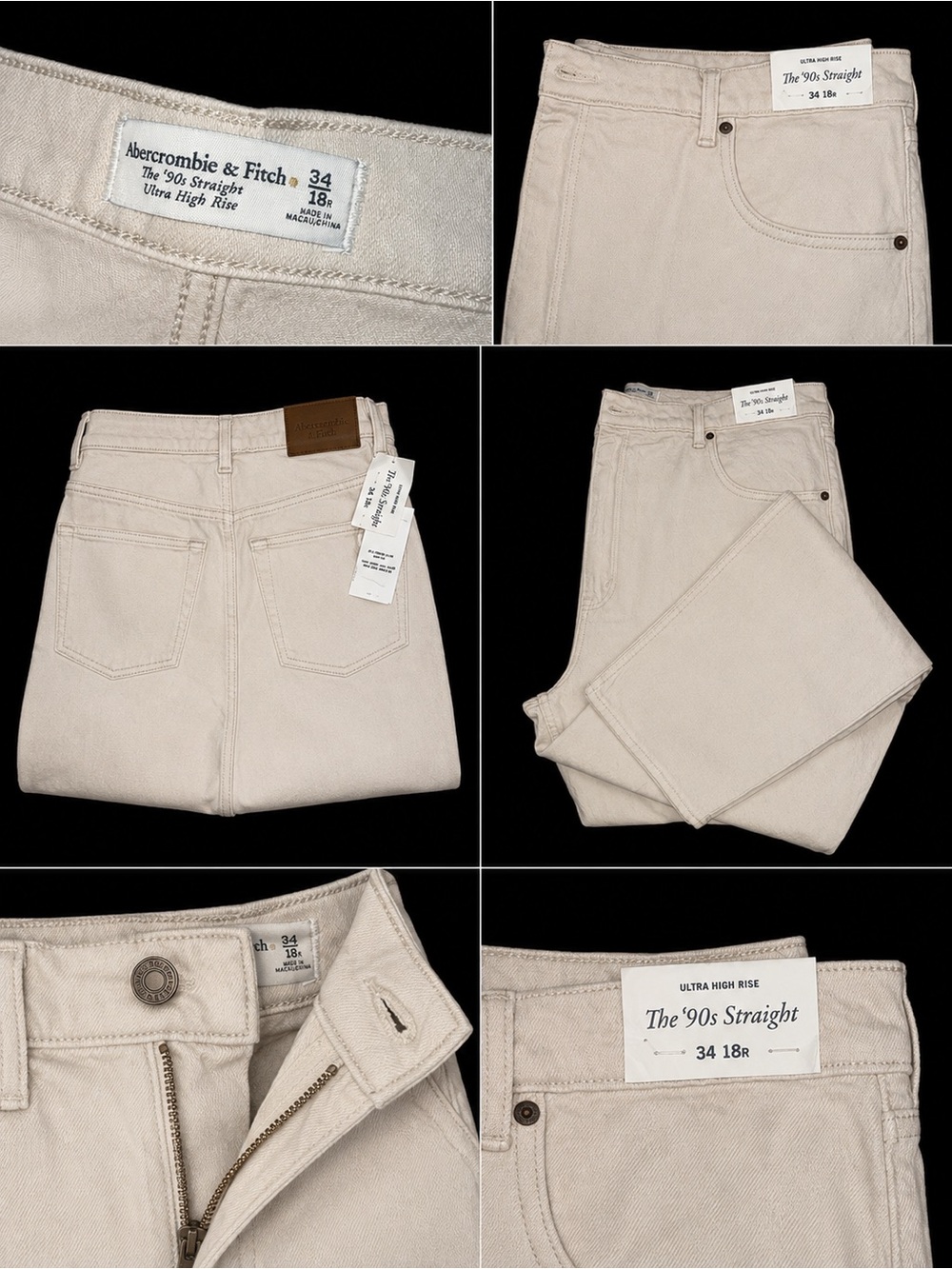 Abercrombie & Fitch woman Straight Jeans in Light Beige